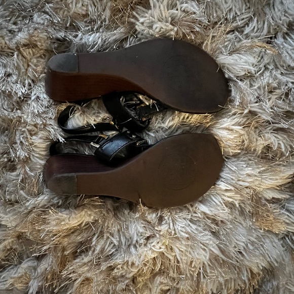 Tory Burch black sandals with wedge heel. - Picture 1 of 4
